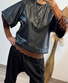 Haut similicuir noir