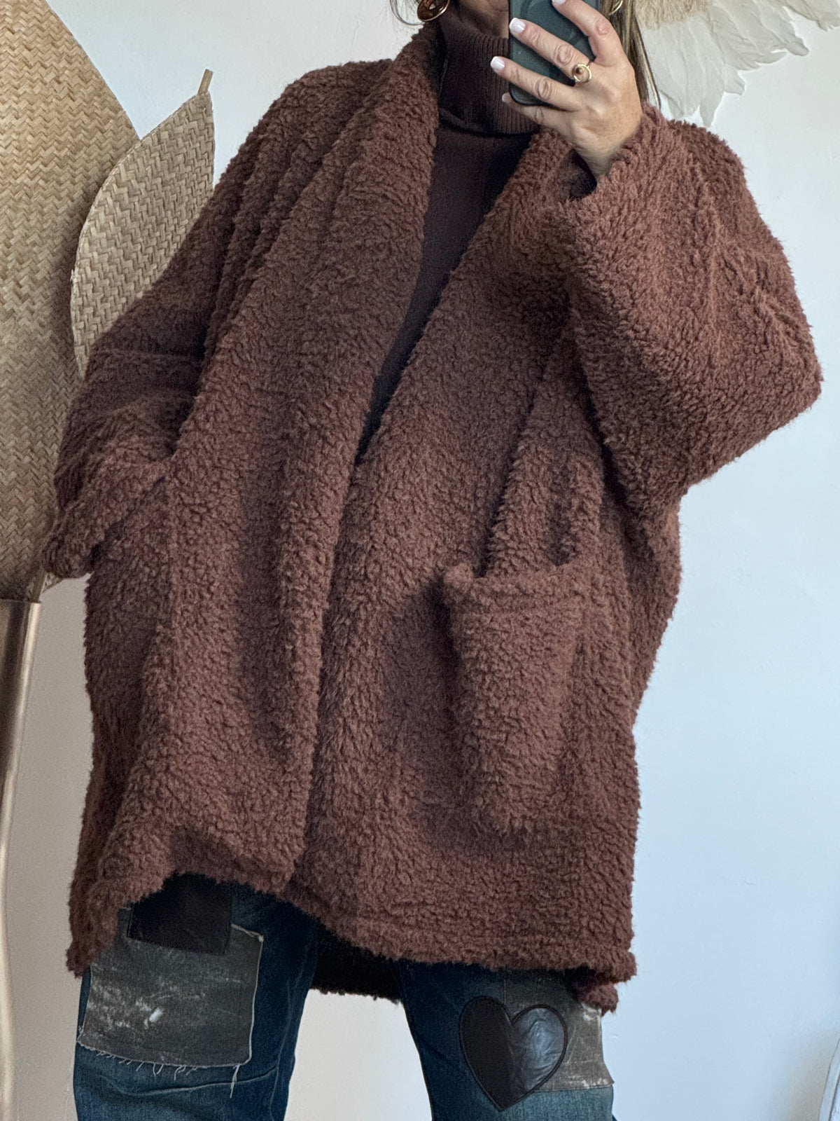 Veste très oversize marron
