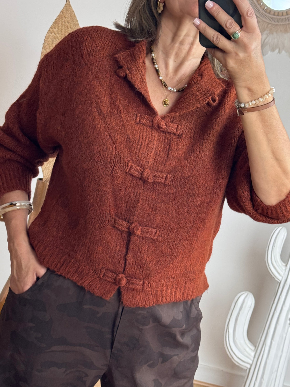 Cardigan Kyoto terracotta