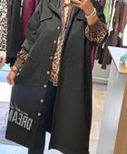 Veste longue suédine noire
