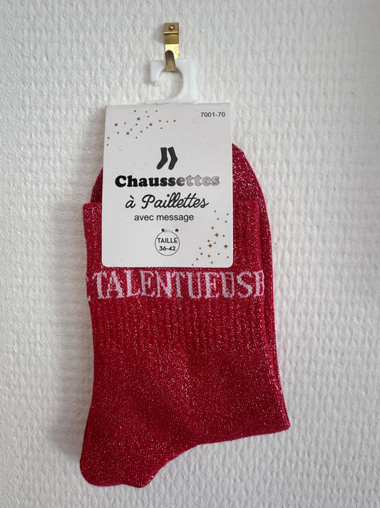 Chaussettes pailletées talentueuse