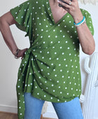 Blouse pois vert TU 44/50