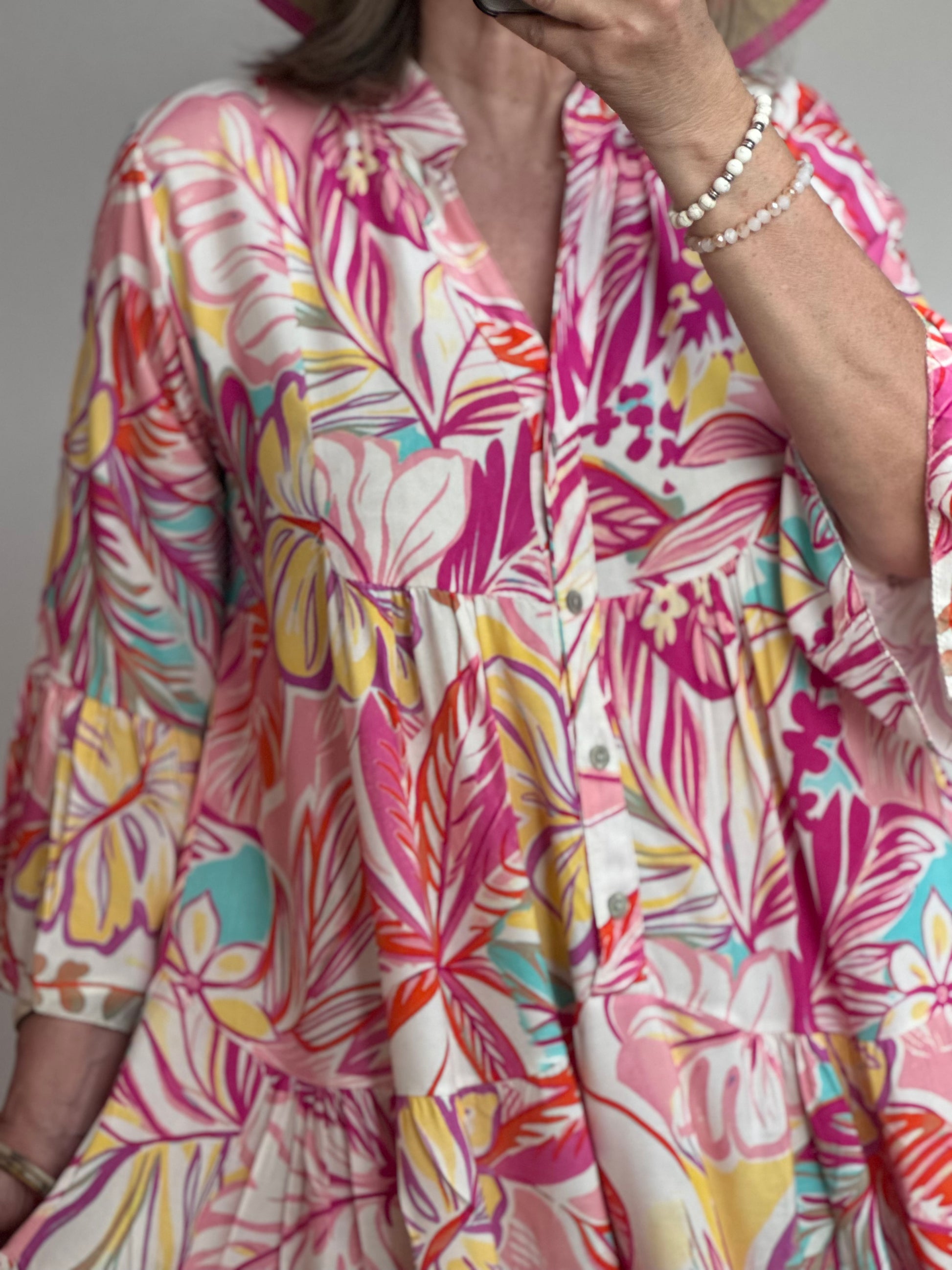 Robe floral rose