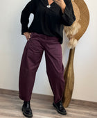 Pantalon barrel lie de vin