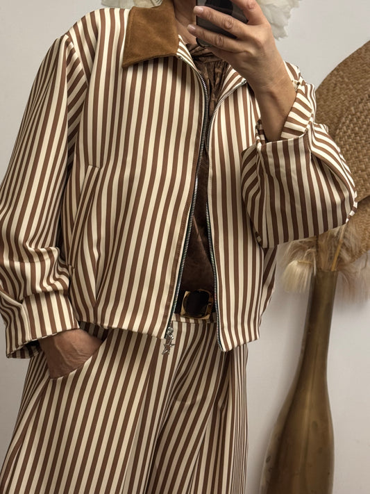 Blouson rayures marrons