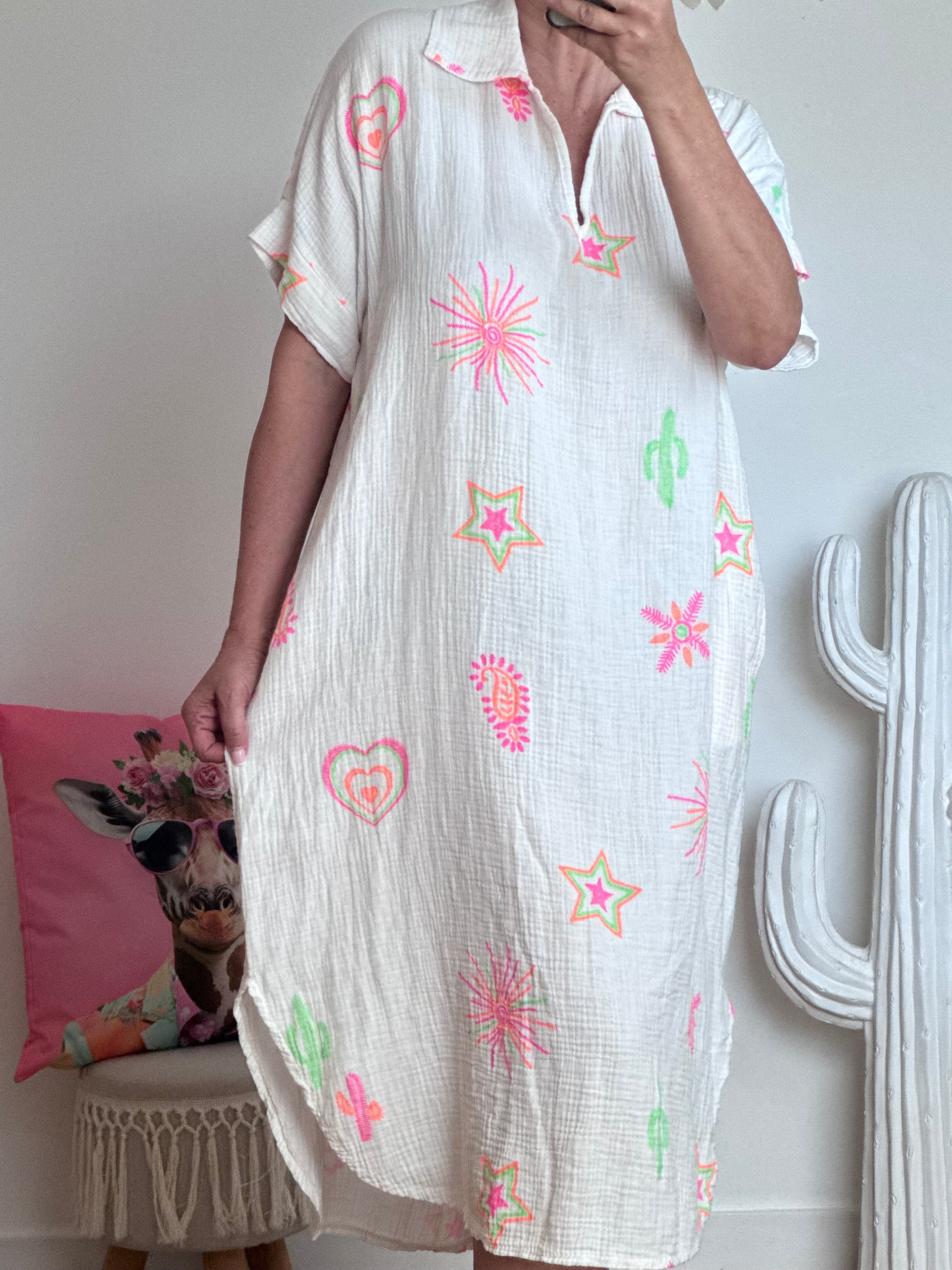 Robe gaze de coton blanche