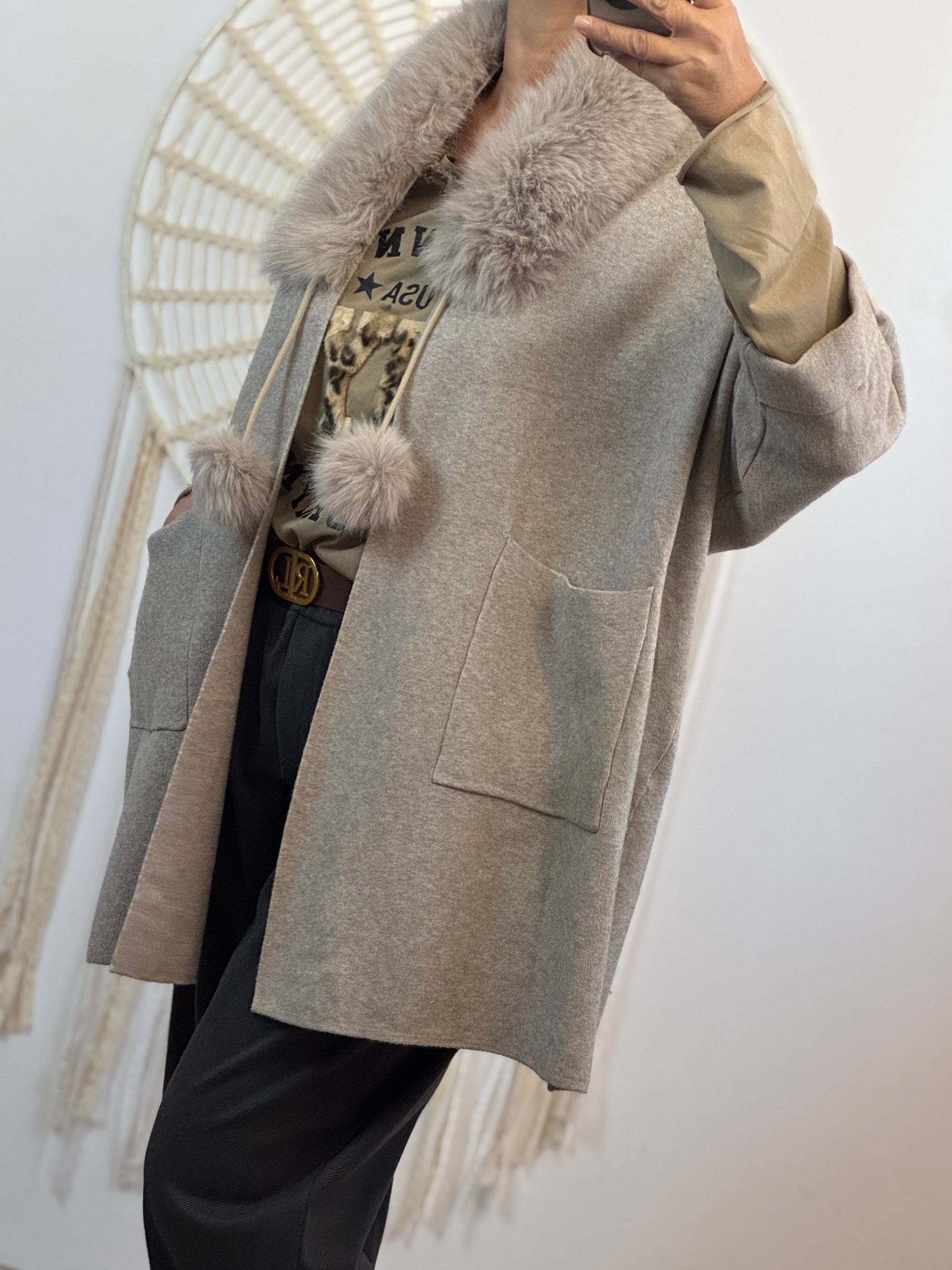 Veste longue taupe TU 42/50