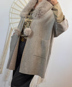 Veste longue taupe TU 42/50