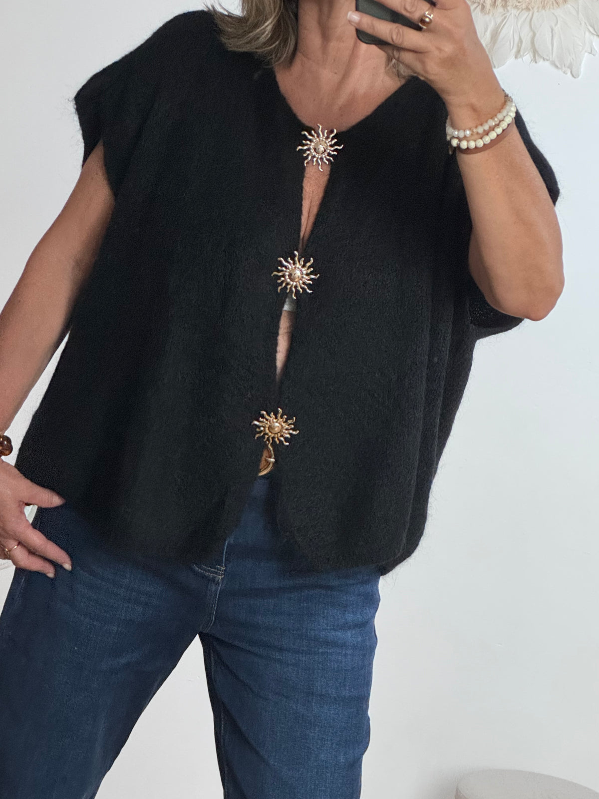 Gilet mohair noir
