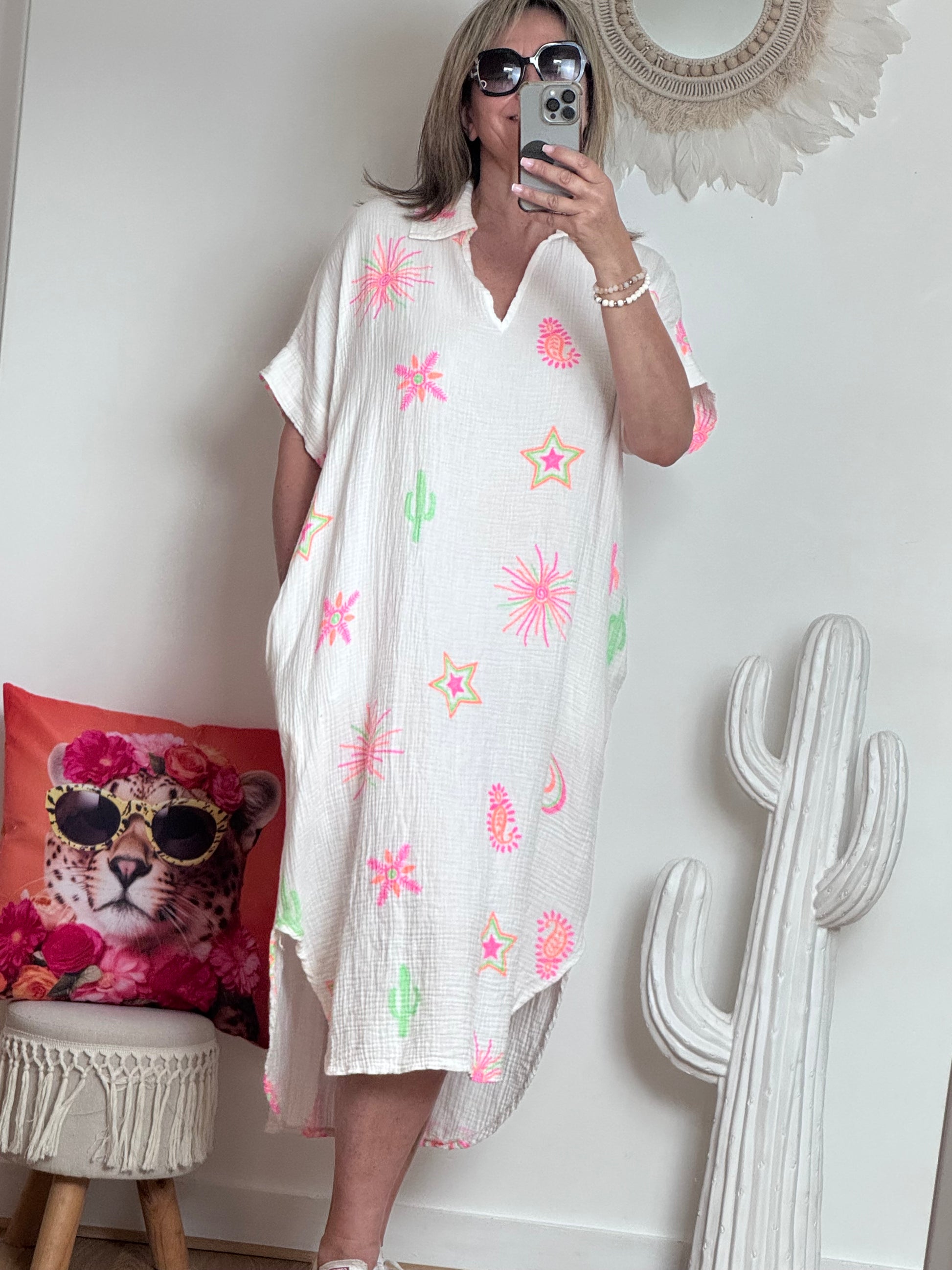 Robe gaze de coton blanche