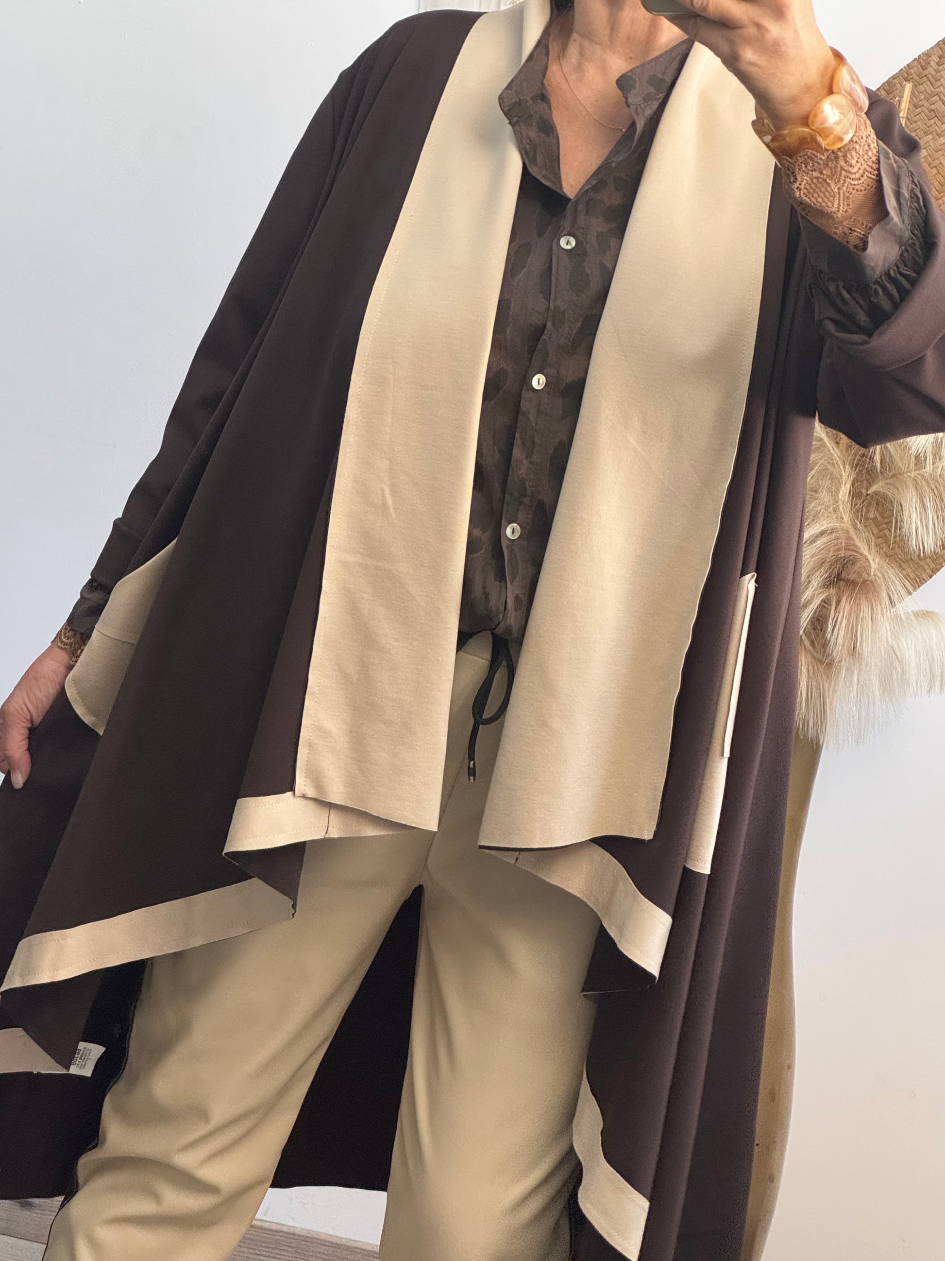 Manteau Félix beige et marron