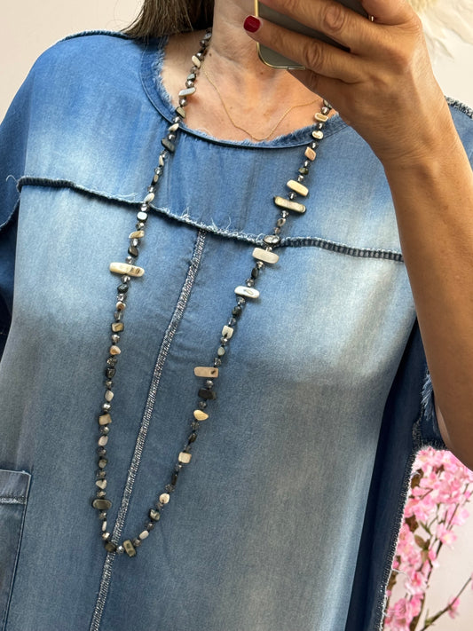 Robe en lyocell bleu denim