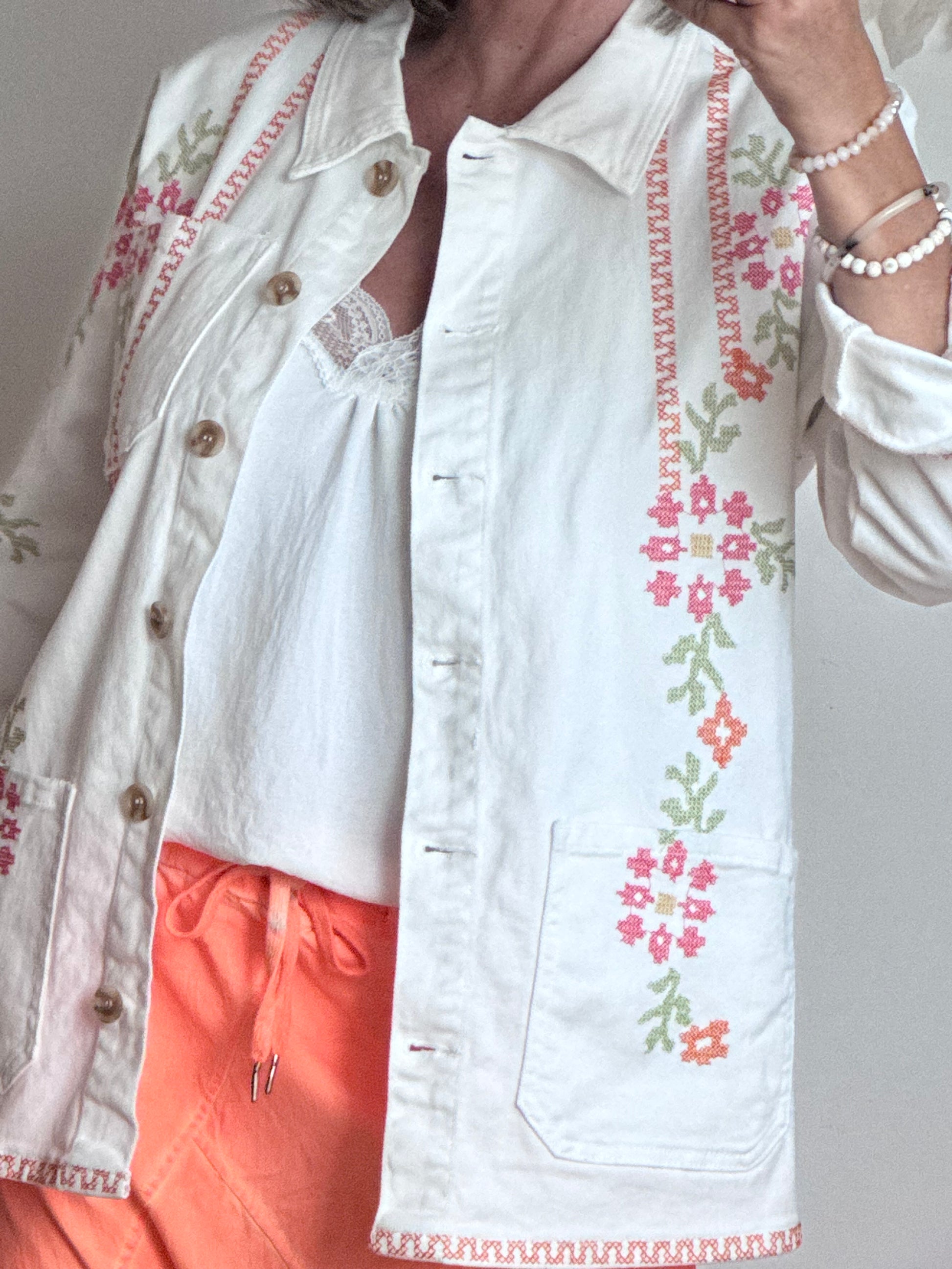 Veste jeans brodée du S au XL