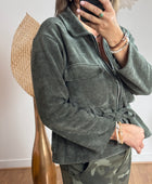 Veste velours milleraies kaki