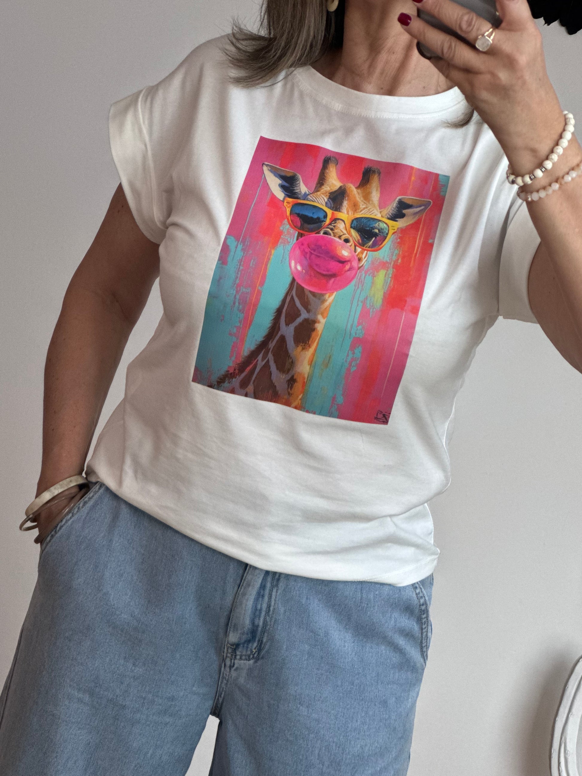 Teeshirt girafe blanc