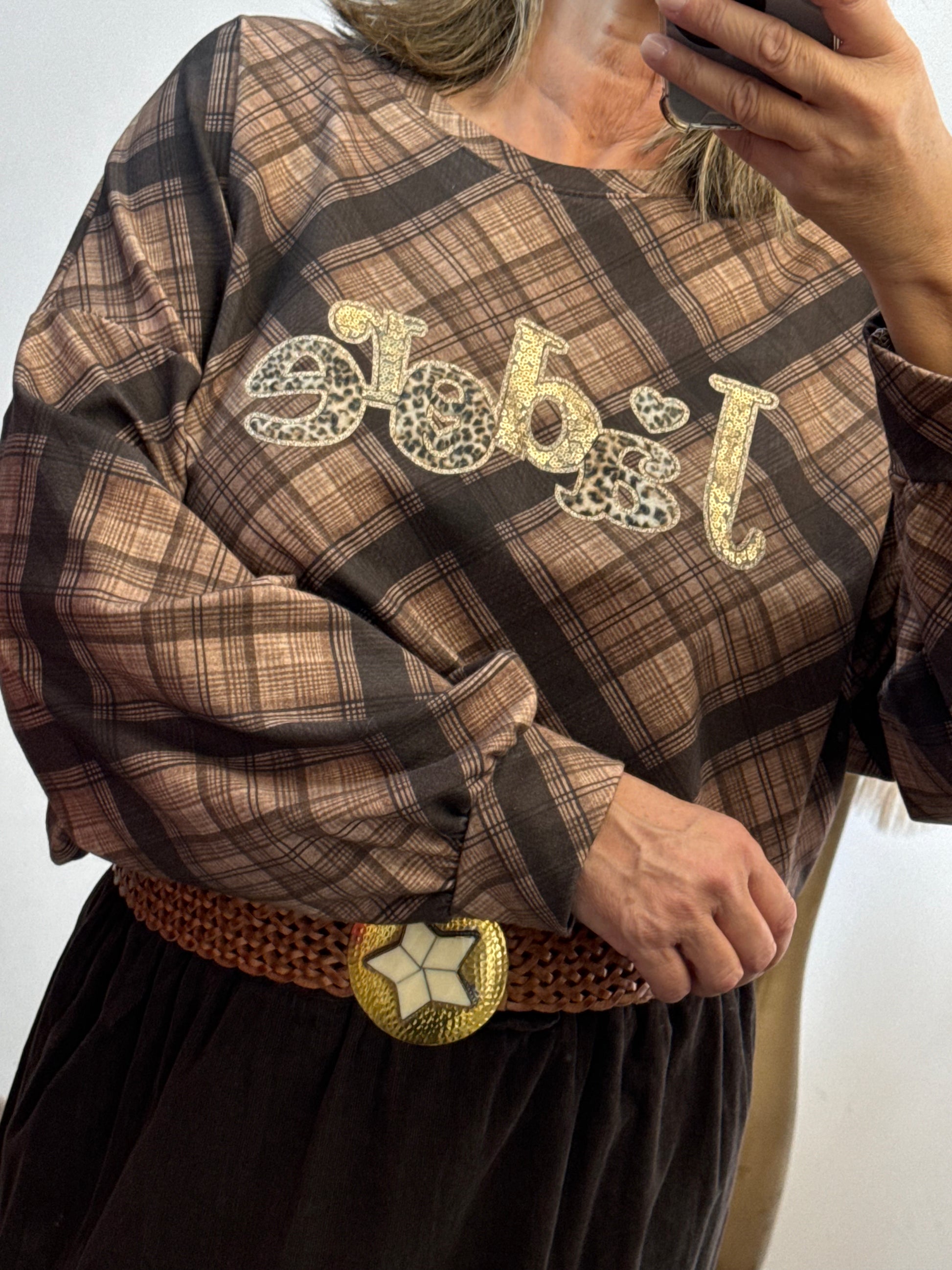 Pull à carreaux J’adore