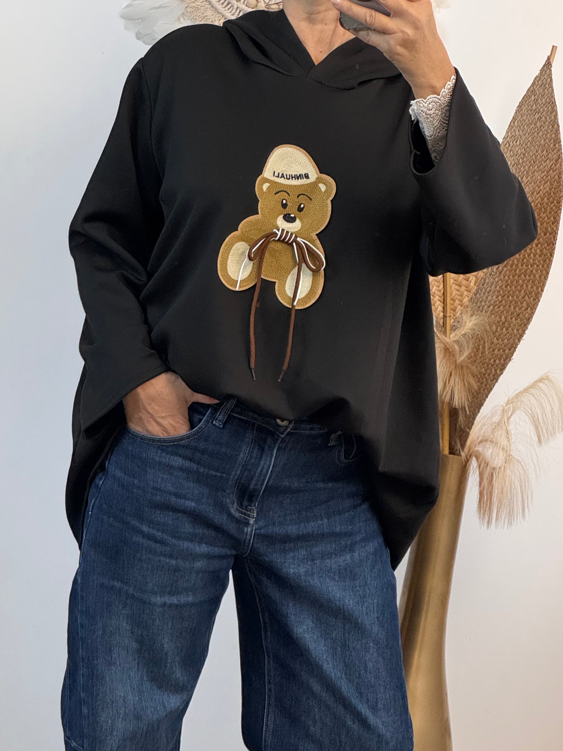 Pull oversize  nounours noir