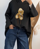 Pull oversize  nounours noir