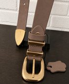 Ceinture cuir véritable taupe