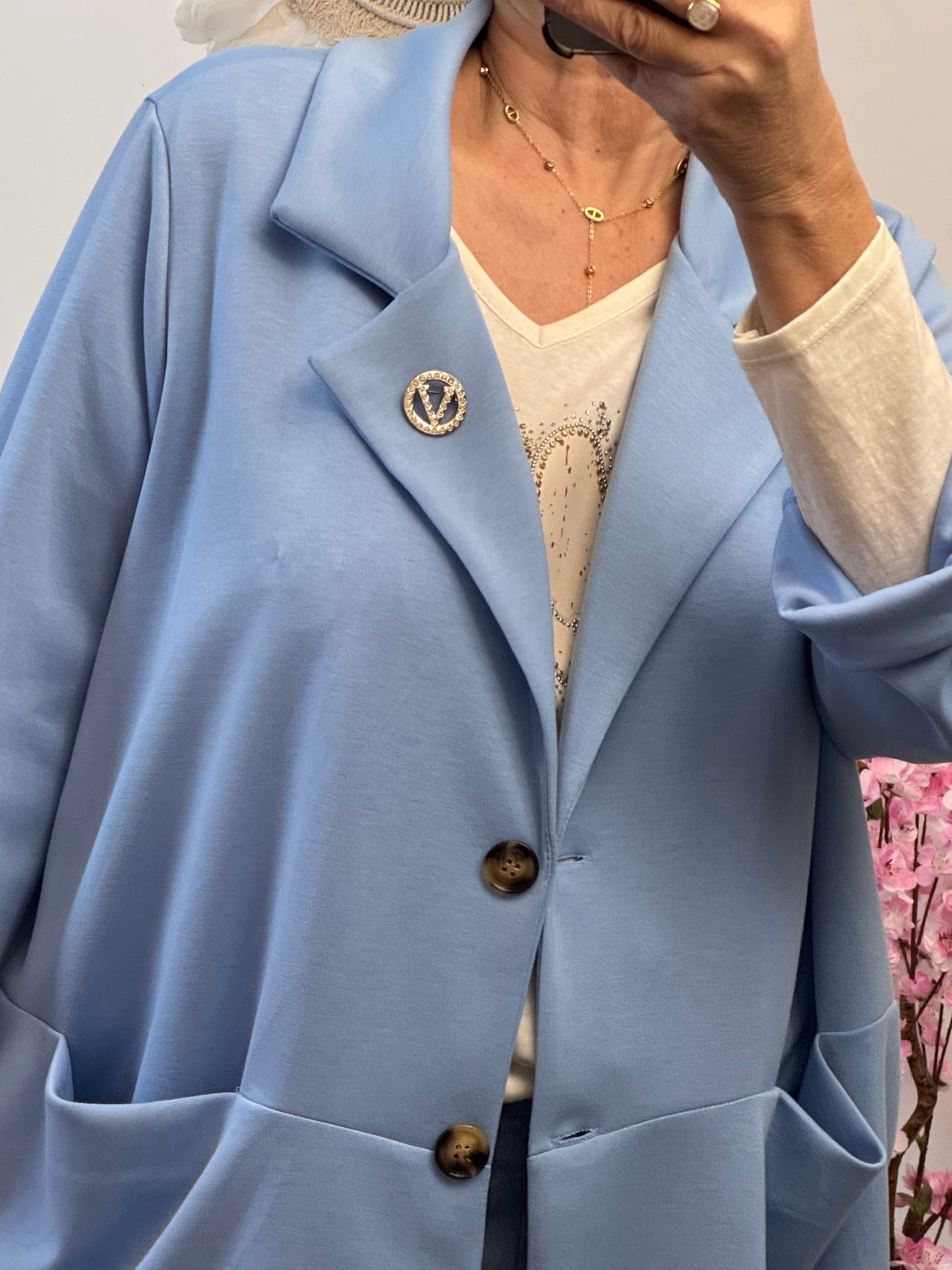 Veste longue Casuel bleue TU 46/52