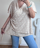 Blouse pois beige TU 44/50