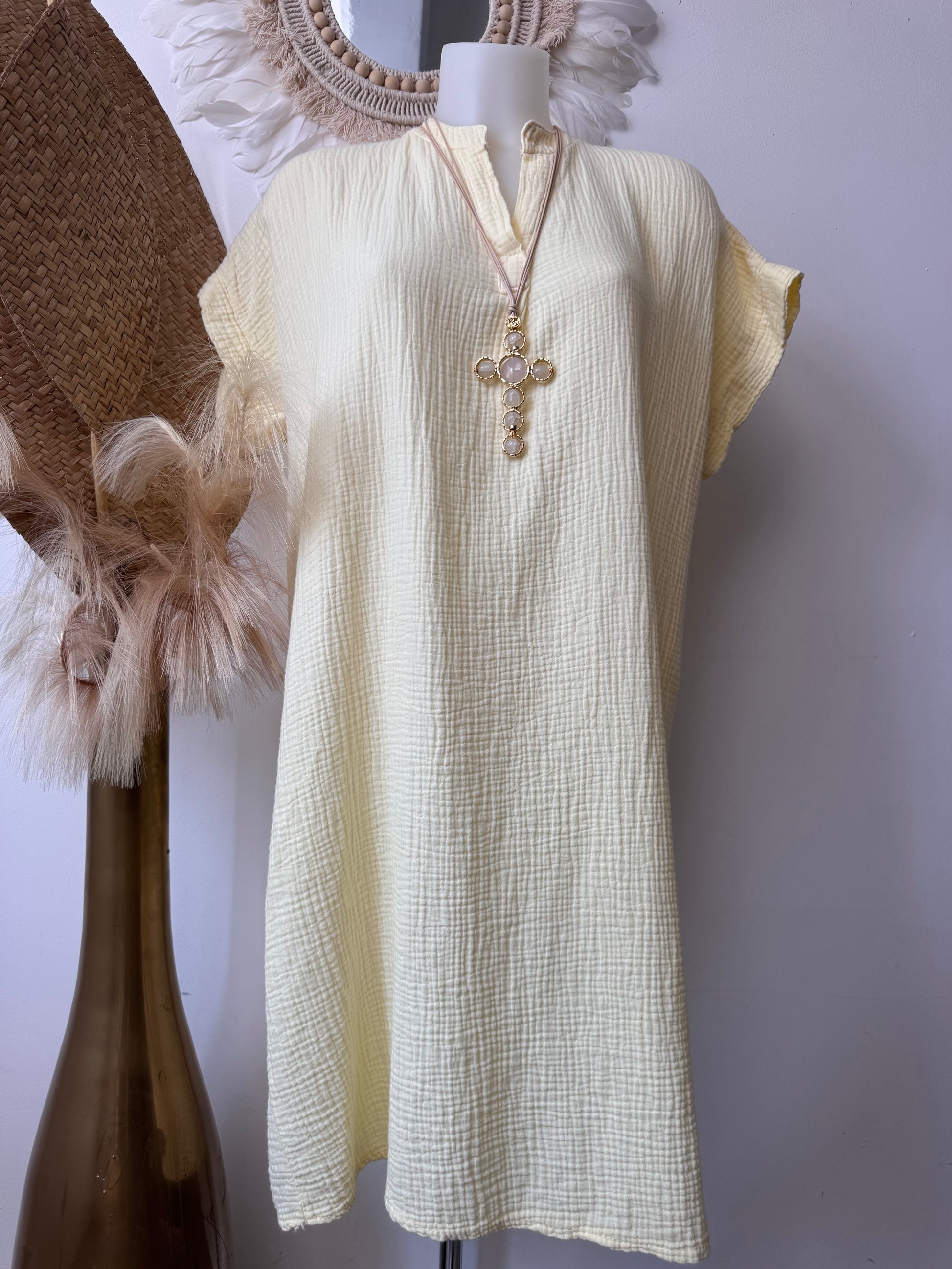 Robe Salomé jaune pâle