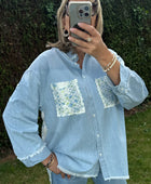 Chemise jeans brodée