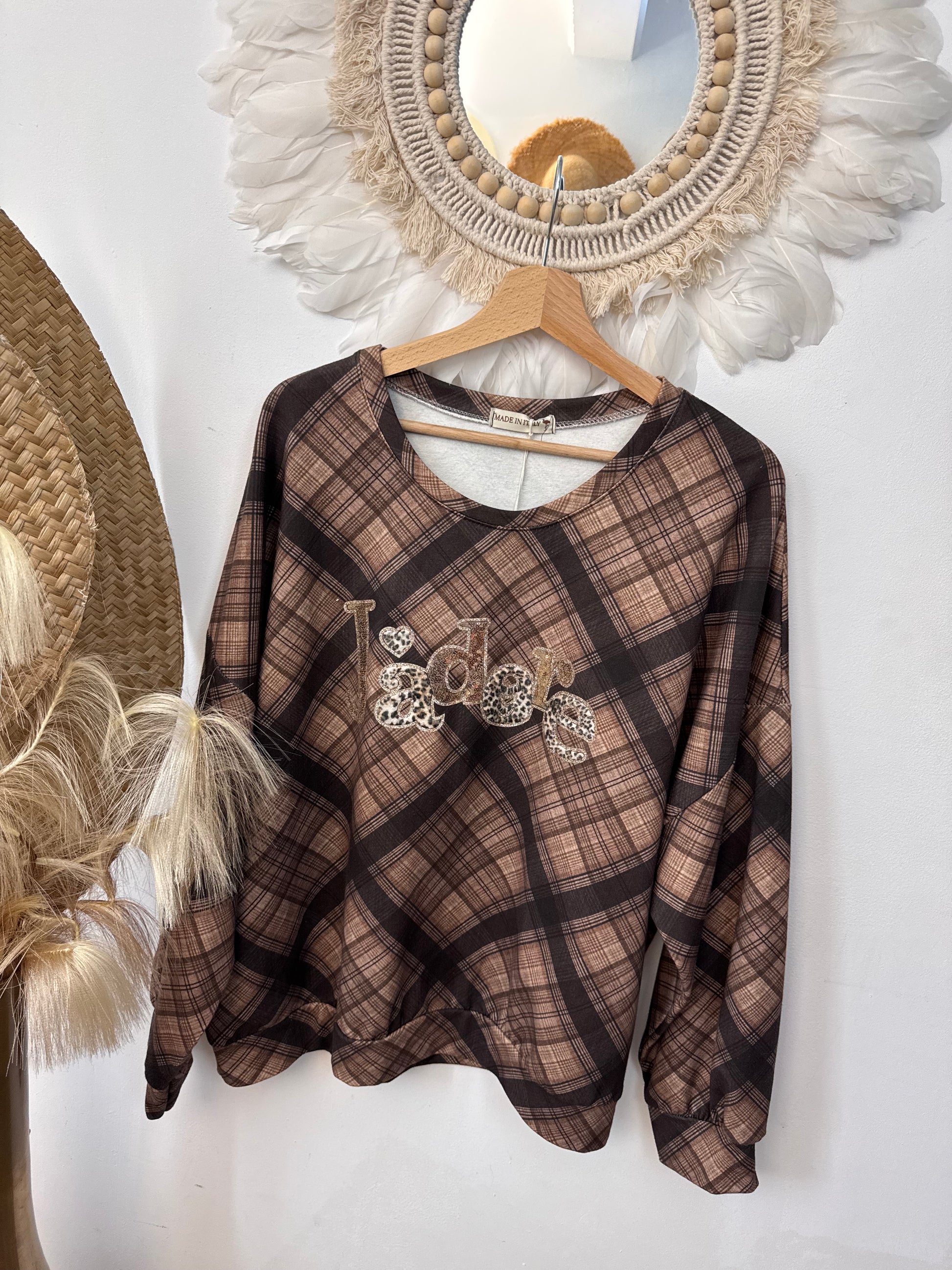 Pull à carreaux J’adore