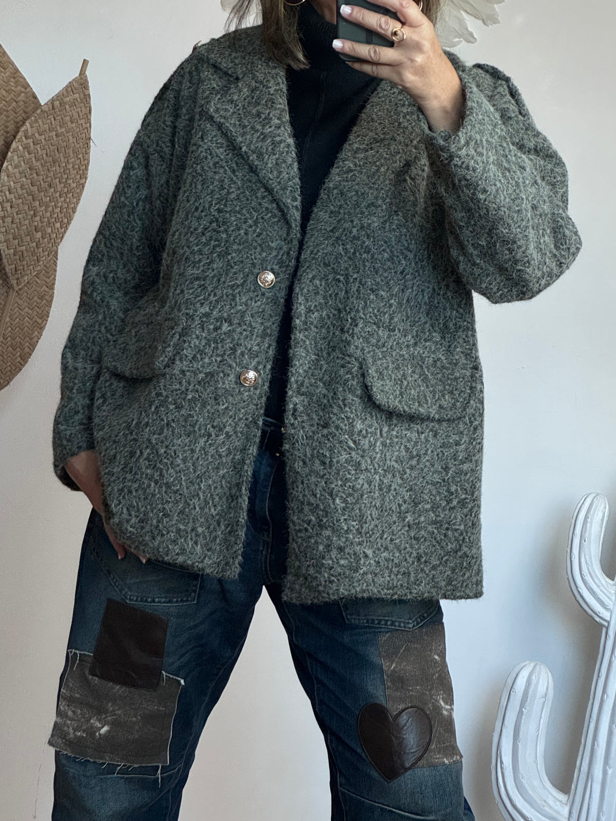 Veste moumoute kaki