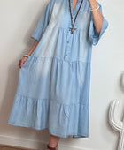 Robe bohème lyocell bleu clair TU 44/50