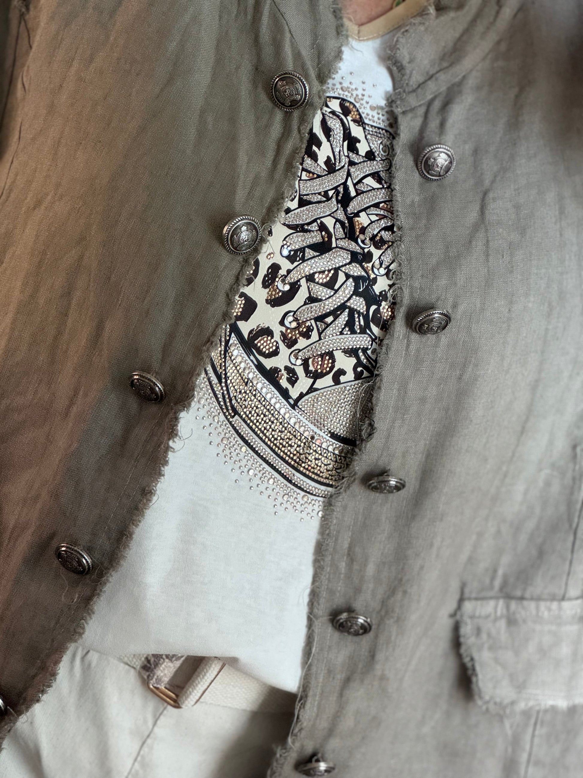 Veste lin taupe TU 42/48