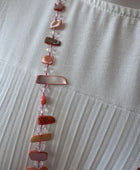 Collier perles roses et pêches