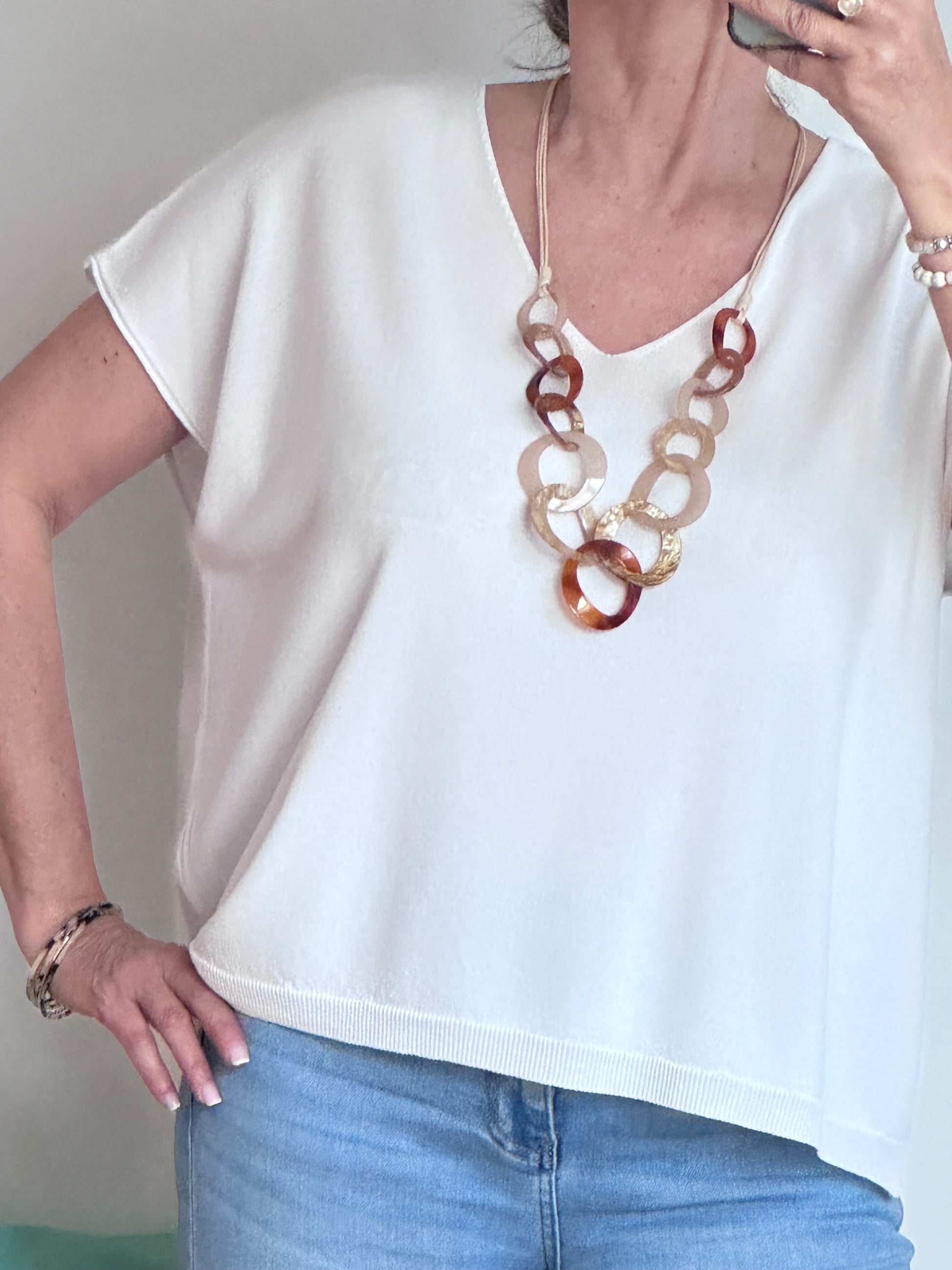 Teeshirt maille fine blanc TU 36/46