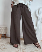 Pantalon lin et coton marron TU 38/44