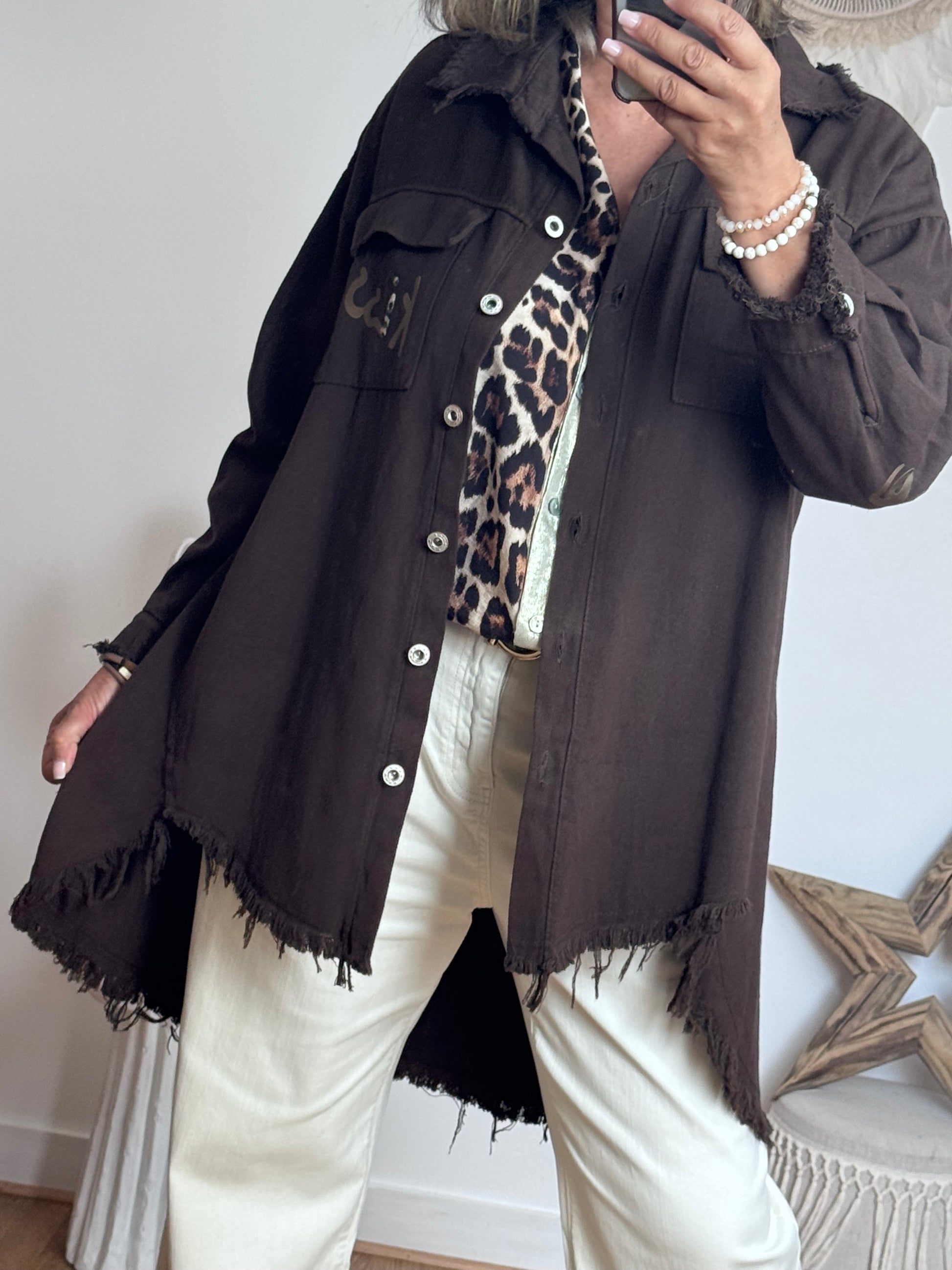Veste jeans marron vintage