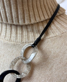 Collier Long maillons Résine Bohème Chic noir