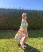 Robe kaki Floral multicolore