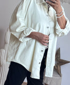 Veste jeans oversize crème