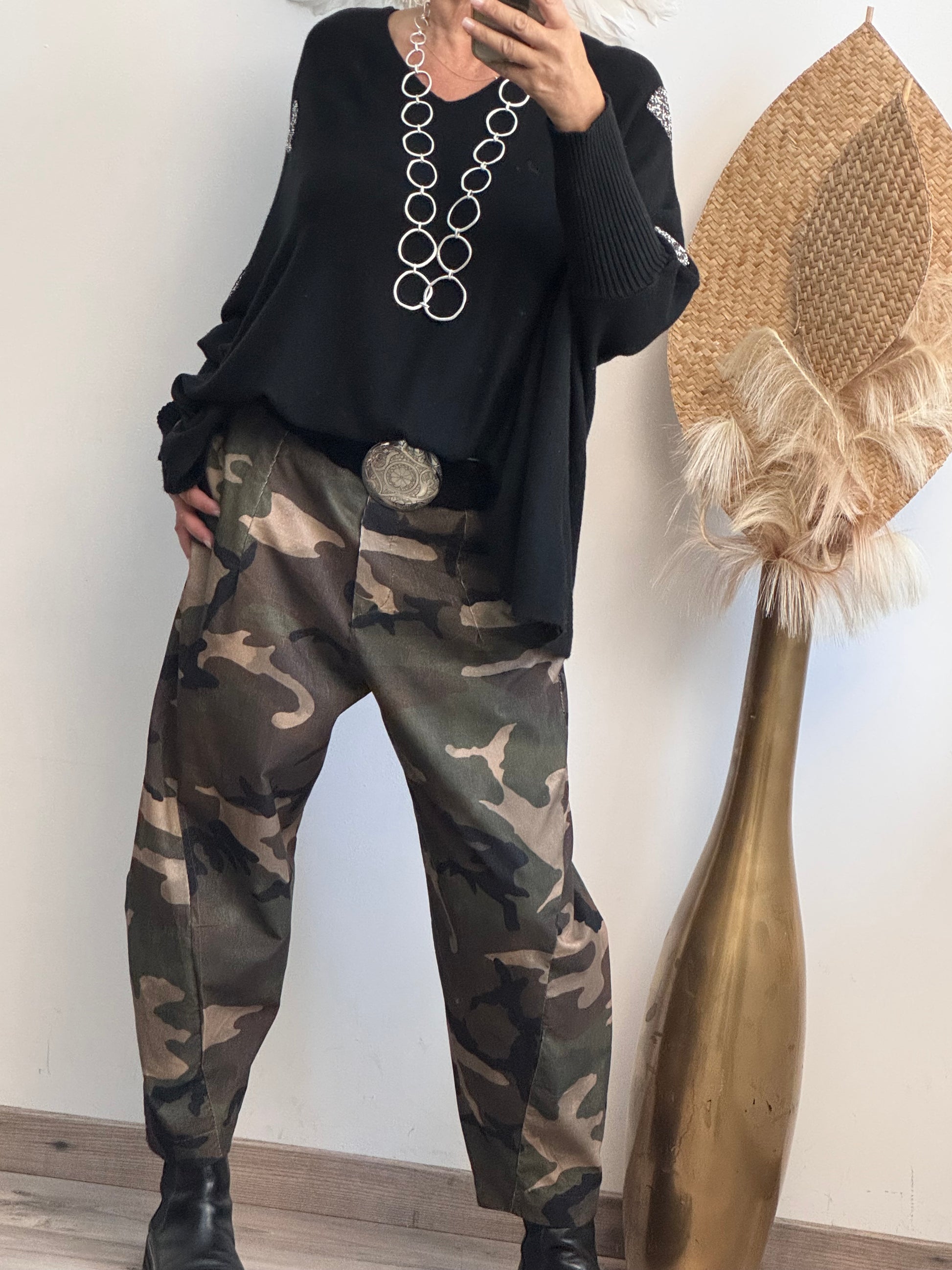 Pantalon loose camouflage