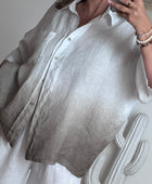 Chemise lin blanche/beige TU 38/48
