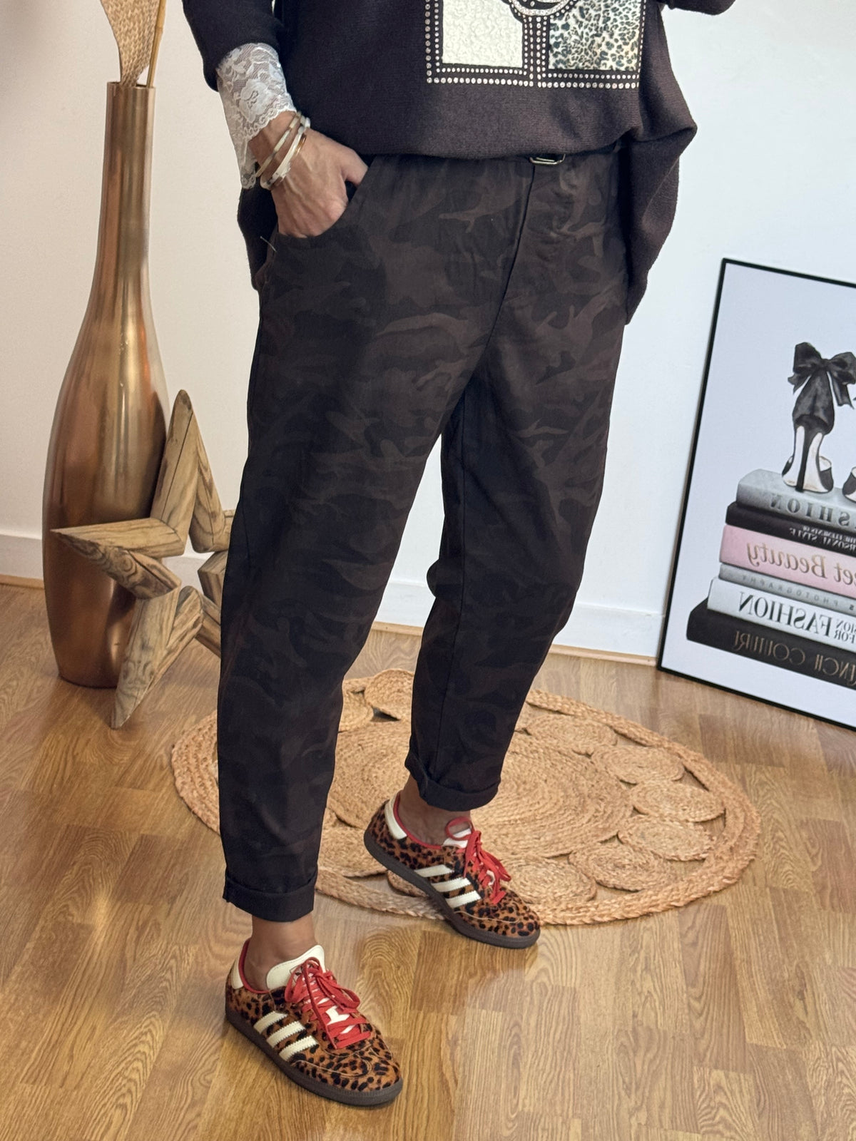 Pantalon Dakota camouflage marron