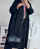 Veste longue suédine noire