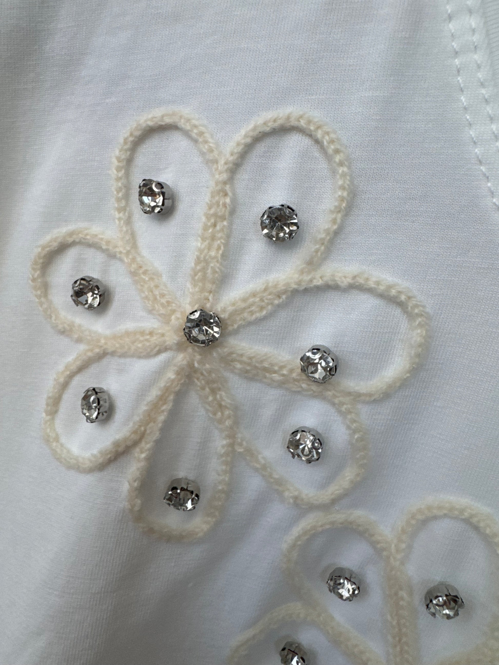 Teeshirt blanc broderie fleurs