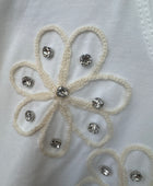 Teeshirt blanc broderie fleurs