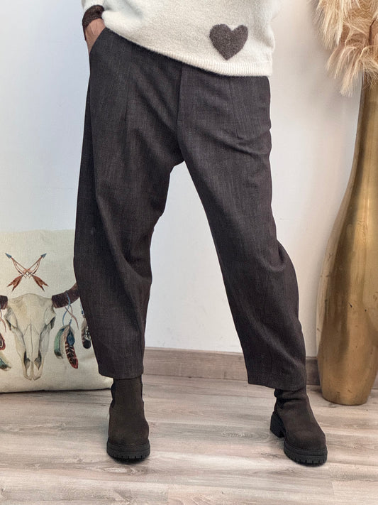 Pantalon marron chiné