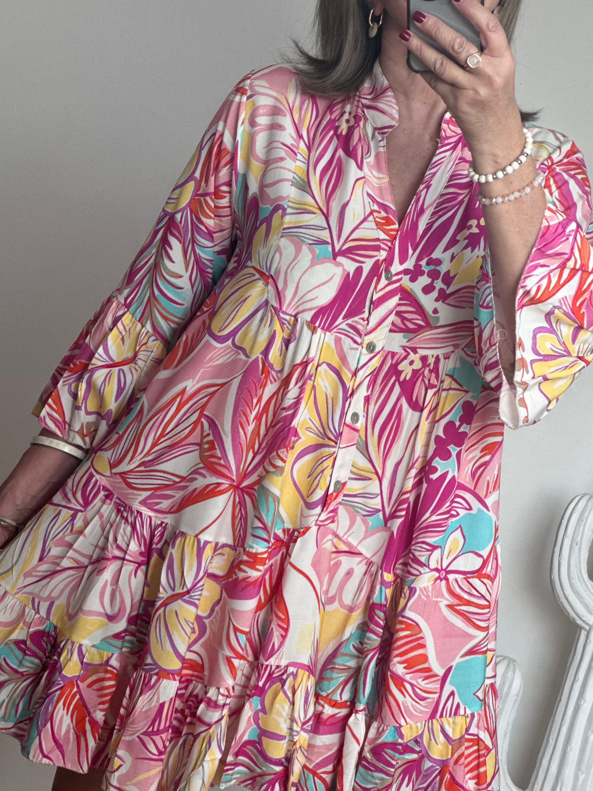 Robe floral rose