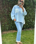 Chemise jeans brodée