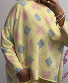 Sweat-shirt jacquard et cœur jaune