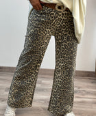Jeans wide leg leopard
