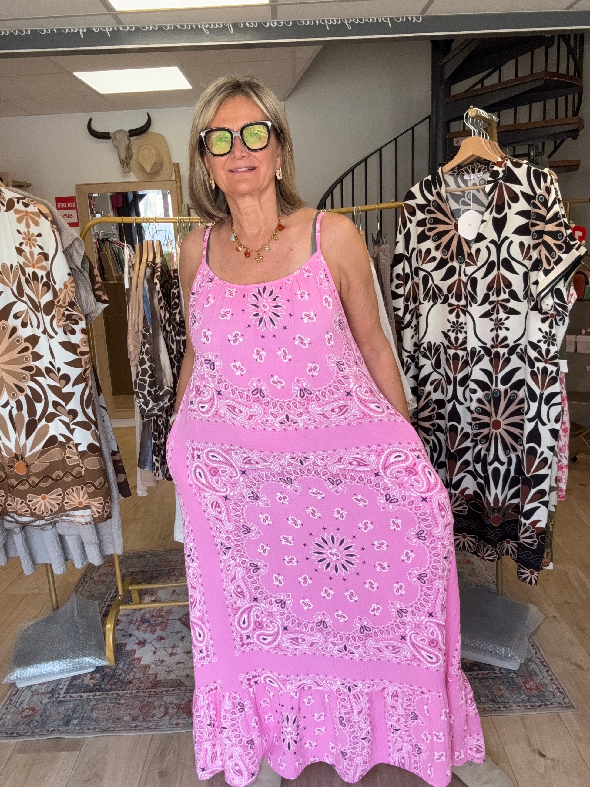 Robe bandana rose